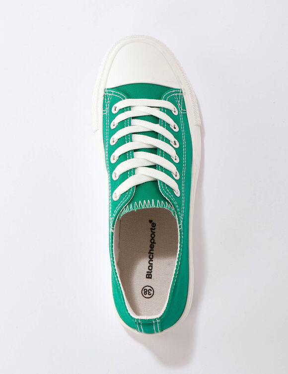 Sneakers in canvas, met veters (groen) Sneakers in canvas, met veters (groen)